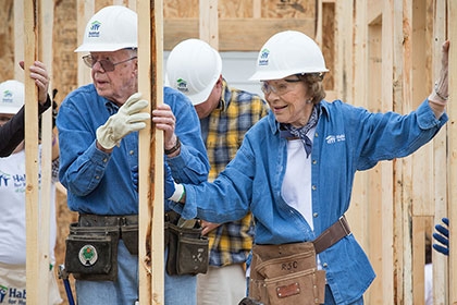 Jimmy and Rosalynn Carter at a one-day build last year in Memphis.