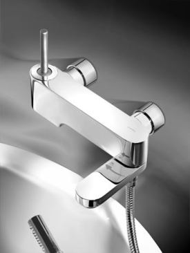 Cifial USAForm meets function in the new Techno M10 wall-mounted tub filler. Ideal for smaller baths, the product features a playful joystick lever and an ingenious spout that fold away neatly and seamlessly to divert the flow of water from the tub filler to the handshower. The Techno M10 collection is currently only available in polished chrome. www.cifialusa.com.