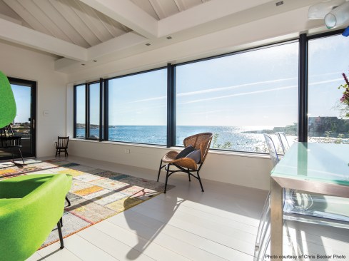 Designed by architect William Ruhl of Boston-based Ruhl Walker Architects, the Gap Cove House in Rockport, Mass., maximizes both sightlines and energy efficiency.