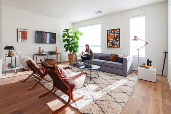 Large windows flood the open interior with light.