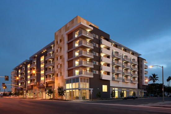 The Long Beach Senior Arts Colony’s main building sits on the corner of Anaheim Street and Long Beach Boulevard, across from trolley and bus links to job centers, hospitals, colleges, and downtown Long Beach. 