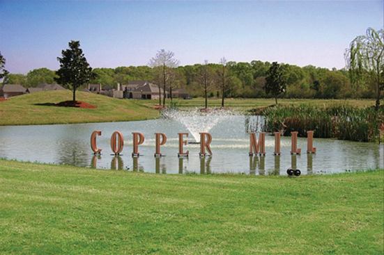 The Copper Mill single-family-home community in Zachary, La., includes a golf course and walking trails, plus tennis courts and a pool. 