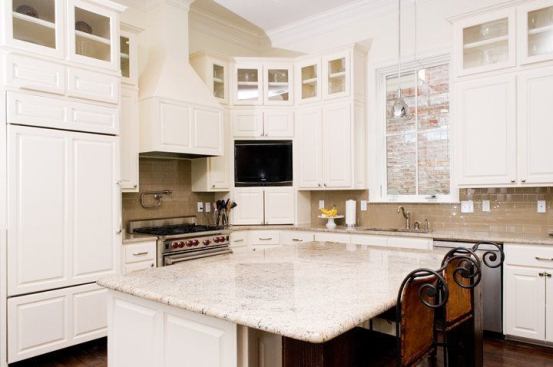 The company's stylish kitchens include high-end appliances.