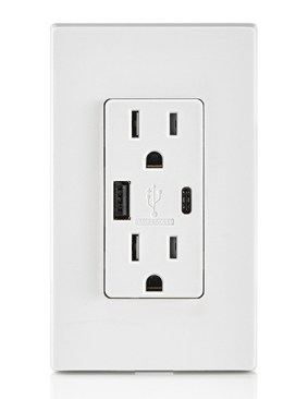 Leviton’s USB Type A and Type-C In-Wall Charger Outlet