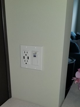 Each apartment includes Leviton’s Wi-Fi enabled dimmers and USB charger outlets.