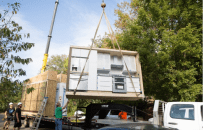 The LakeHAUS project utilized pre-built high-tech panels that were shipped to the jobsite.