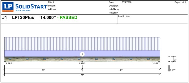 Using software programs, dealers and builders can design the floor system to meet both code requirements and performance metrics. For example, this output from LP’s SolidStart Design Software for stair openings and flush beams to reduce cost and may be suitable for a tract home. The floor performance could be improved by upgrading to a high-performance sub-floor.