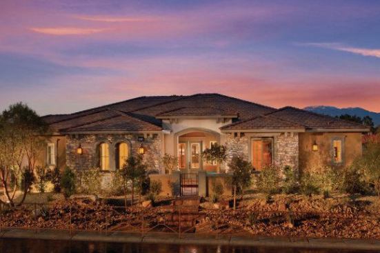 William Lyon Homes’ new Serenity Ridge community in the northwest Las Vegas Valley features 108 single-level homes on half-acre lots in a gated enclave. 