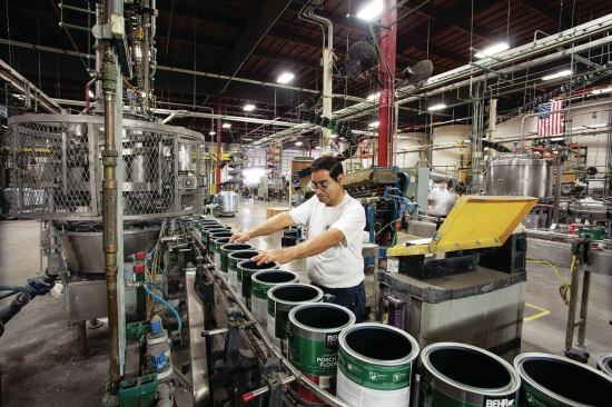 Behr staffs about 200 chemists and technicians to work on every aspect of paint formulation. Quality control is essential to manufacture products on a large scale. Behr technicians run checks on every paint formulation at multiple points in the manufacturing process.


