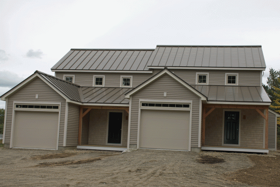 The duplex is currently under construction.
