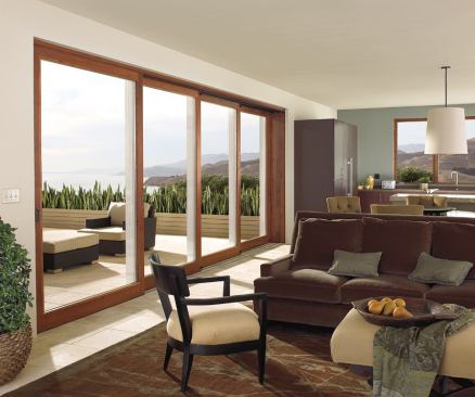 A buyer with money can opt for the Ultimate Lift and Slide Door to open up the home to the exterior. Available in pocket or stacked configurations, the door comes with tempered LoE insulating glass, wood interior, extruded aluminum clad exterior, 2 3/4-inch-thick panels, and bronze PVD hardware. Marvin Windows & Doors. 
www.marvin.com.