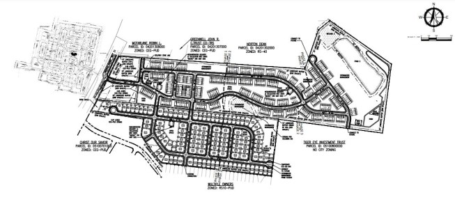The McClure Farms preliminary planning layout.