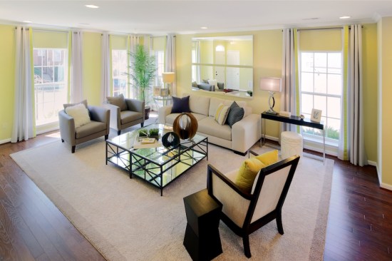 Townhouse model at Grapevine Ridge in Clarksburg for Miller & Smith
