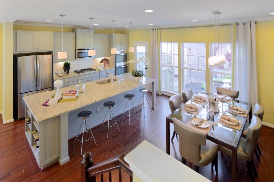 Townhouse model at Grapevine Ridge in Clarksburg for Miller & Smith