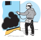 Liquid vapor barriers are sprayed onto the exterior of a home to make it air and water tight.