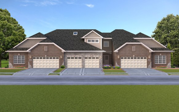 Triplex townhome rendering