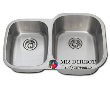 This lower-priced alternative, on the other hand, will suit a small budget. Priced at $94, the undermount sink is made from 16-gauge stainless steel and has one large bowl measuring 9 inches deep and one measuring 7 inches deep. Thick rubber pads minimize sound. Mr. Direct. 
www.mrdirectint.com.