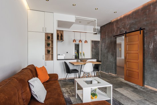 Riverside Molded Panel - For a low-maintenance space that treasures unfinished textures and exposed industrial features, add a functional and eye-catching barn-door like the Riverside Molded Panel.