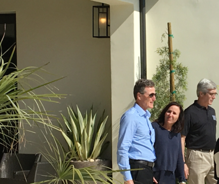 New Home Company coo Tom Redwitz, chief marketing officer Joan Marcus-Colvin, and svp-operations Robin Koenemann at Monday's walk-through at Coral Crest.