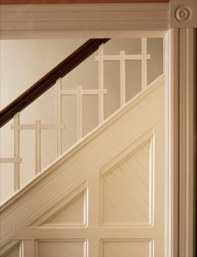 Historic detailing on the staircase of this Washington, D.C., home turns a functional element into a visual focal point.
