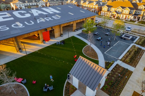 The Arena, a 22,000-square-foot covered pavilion, is at the center of the tech-savvy Pecan Square neighborhood.