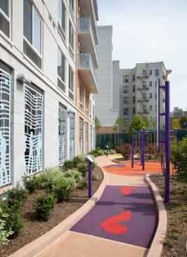 Play areas are designed to keep the building’s youngest residents happy and active.