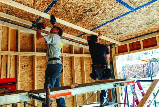 Installing the OSB air barrier