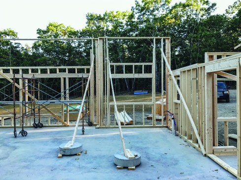 Concrete âcookiesâ used to brace the wall framing were only partially effective.