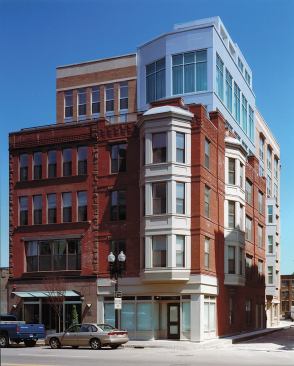 At multifamily projects like The Savoy, the firm uses iconic roof elements to declare the buildings’ presence in the neighborhood.