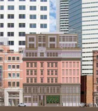 The just-completed, 38-unit Lafayette Lofts in downtown Boston incorporates three new stories atop an existing 19th-century building.