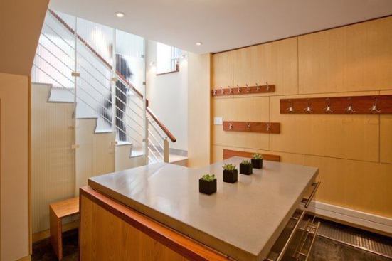 The new living room is open to the kitchen and dining rooms.