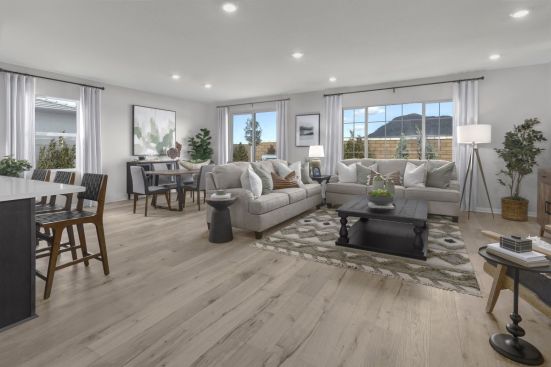 A model home in Rock Meadows at Olivebrook in Winchester, California.