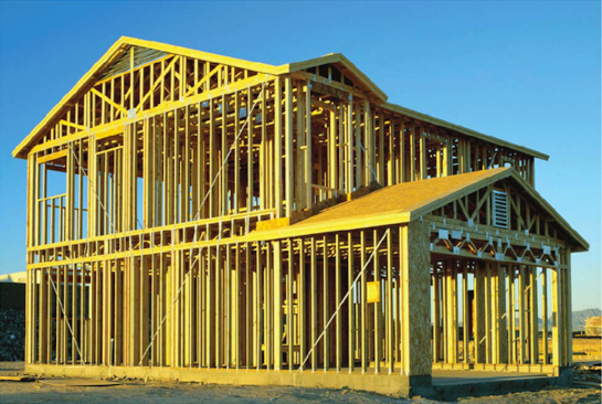 Figure 2: Typical wood frame structure from Architecture Curriculum at Magill University in Canada Source: http://www.arch.mcgill.ca/prof/sijpkes/arch-struct-2008/SKIN-and-bones.html