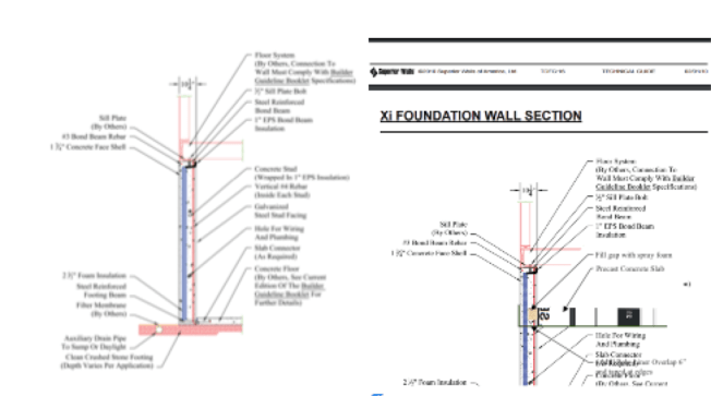 Typical vs. Hypothetical Precast Foundation Wall Section Using Panels for the Slab
