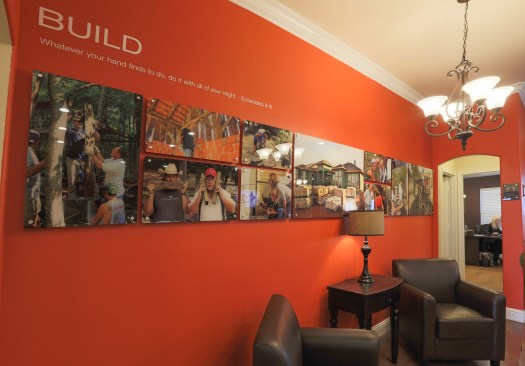 The core of the builder’s mission statement is: “Build, serve, impact.” Those values are graphically displayed in Betenbough Homes’ model homes, where walls are decorated with inspirational message and photos of employees who have volunteered for community projects and international missions.