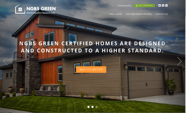 A screen shot of the NGBS website.