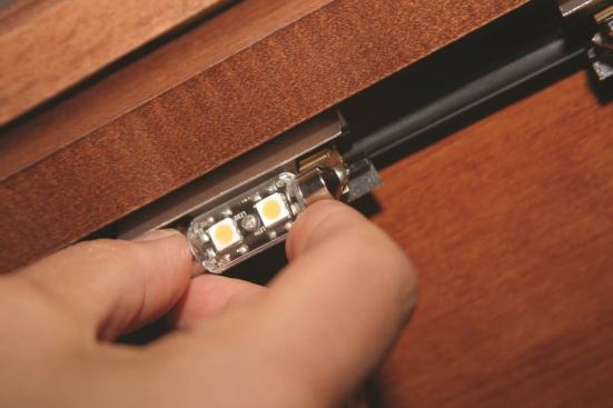 Seagull Lighting. New to the manufacturer’s Ambiance Lx linear low-voltage lighting system, the LED festoon lamp is ideal for task and accent lighting, including undercabinet and cove applications. The lamps have a life span of 35,000-plus hours, are dimmable with a standard dimming switch, and are available in cool white and warm white color temperatures. They can be used in retrofit applications by snapping into existing Ambiance Lx systems and many standard xenon systems. 800.347.5483. www.seagulllighting.com. Booth #W5059.