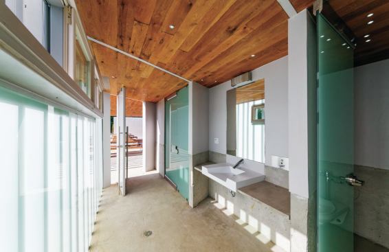 Bathroom pavilion interior