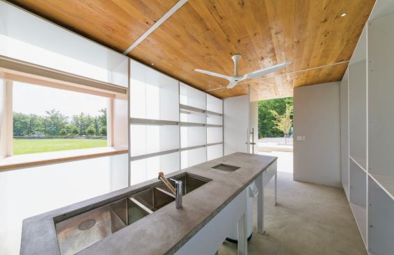 Concessions pavilion, interior