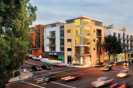 Located in the heart of Pasadena’s central business district, this distinctive building (which includes 55 loft-style condo units over ground-floor retail) sits just across the street from a major light-rail stop. That position allowed the developer to reduce the parking requirements and add a bit more density and building height. Variations in scale, massing, window placement, and color give the structure a lively presence that befits its urban neighborhood. 
Project: The Dalton, Pasadena, Calif. 
Builder: American General Constructors 
Developer: Champion Development Group 
Architect: Studio One Eleven at Perkowitz + Ruth Architects