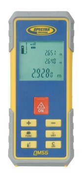 Trimble Navigation Spectra's QM 55 screen display includes a signal strength indicator as well as a battery indicator
