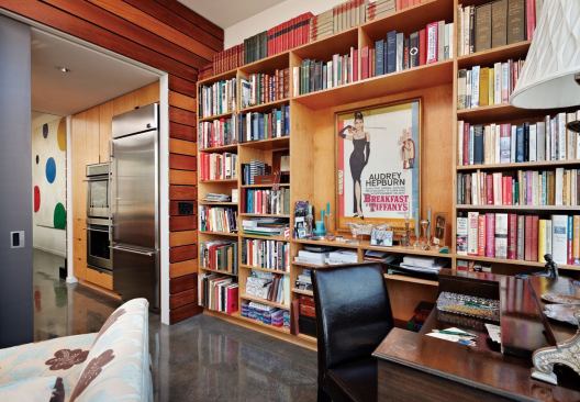 The wife's office occupies the storefront of the building.