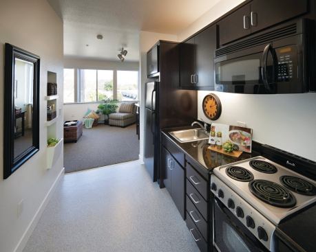 The units are 300 square feet and utilize every inch. 