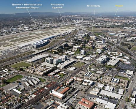 The income-restricted housing is near San Jose airport and a rail stop. 
