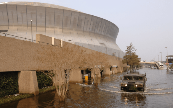 After Hurricane Katrina, thousands of New Orleans residents faced sweltering conditions inside the Louisiana Superdome, which lost power during the storm.