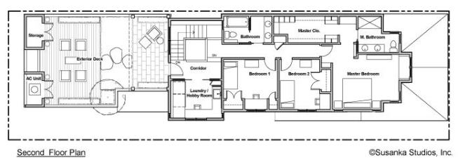 The second-floor plan of the SchoolStreet Not So Big show house.