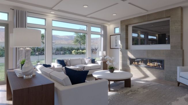 The virtual great room in the virtual Harper model.