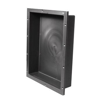 Tile Redi  You need to create a niche, but you don’t want to frame one in. No sweat. This prefab niche is ready to accept tile and offers leak-proof protection. The box simply installs on the studs and is ready to go. It comes in several styles and sizes. 
www.tileredi.com.