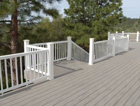 TimberTech.  The manufacturer has expanded its XLM line of cellular PVC decking with two variegated color options—harbor stone (gray) and walnut grove (brown)—for a total offering of four variegated and three solid. XLM decking is stain, scratch, and mildew resistant; weighs 40% less than the company’s wood-plastic composite planks; and includes a solid cap surface to reinforce structural integrity, the firm says. Grooved and non-grooved planks are available in three lengths. 
www.timbertech.com. –K.T.