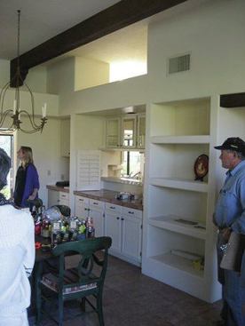 The original kitchen was cut off from the living areas.